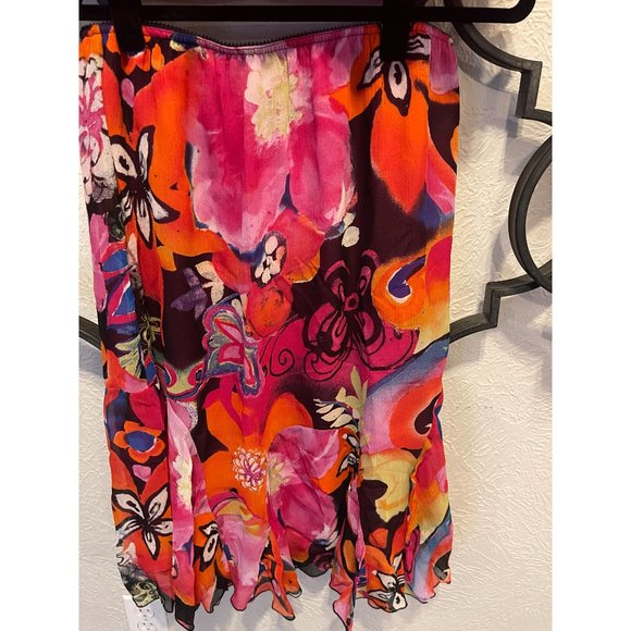 NWT Chico's 100% Silk Floral Bouqet Farrah Skirt Multi-colored Size 1 - Picture 4 of 7